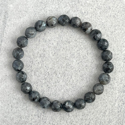 Faceted Black Labradorite Beaded Bracelet