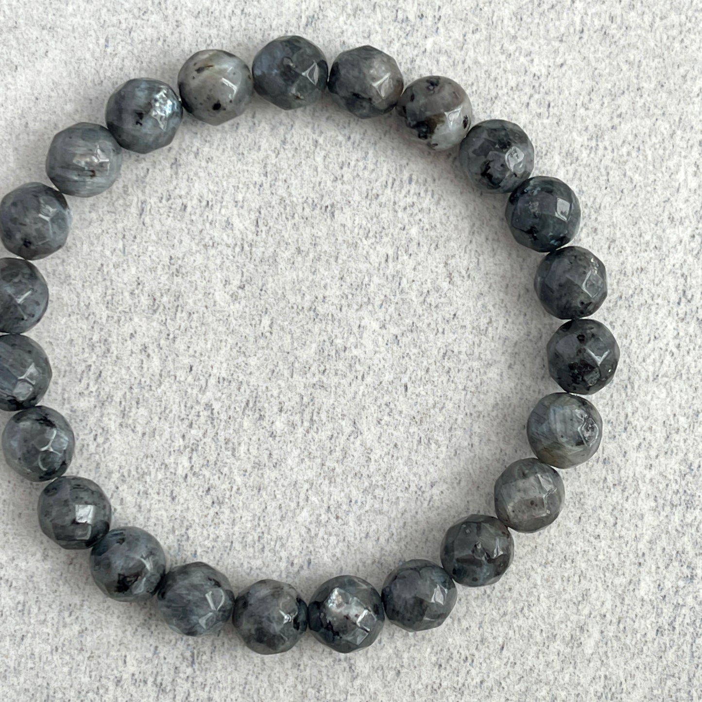 Faceted Black Labradorite Beaded Bracelet