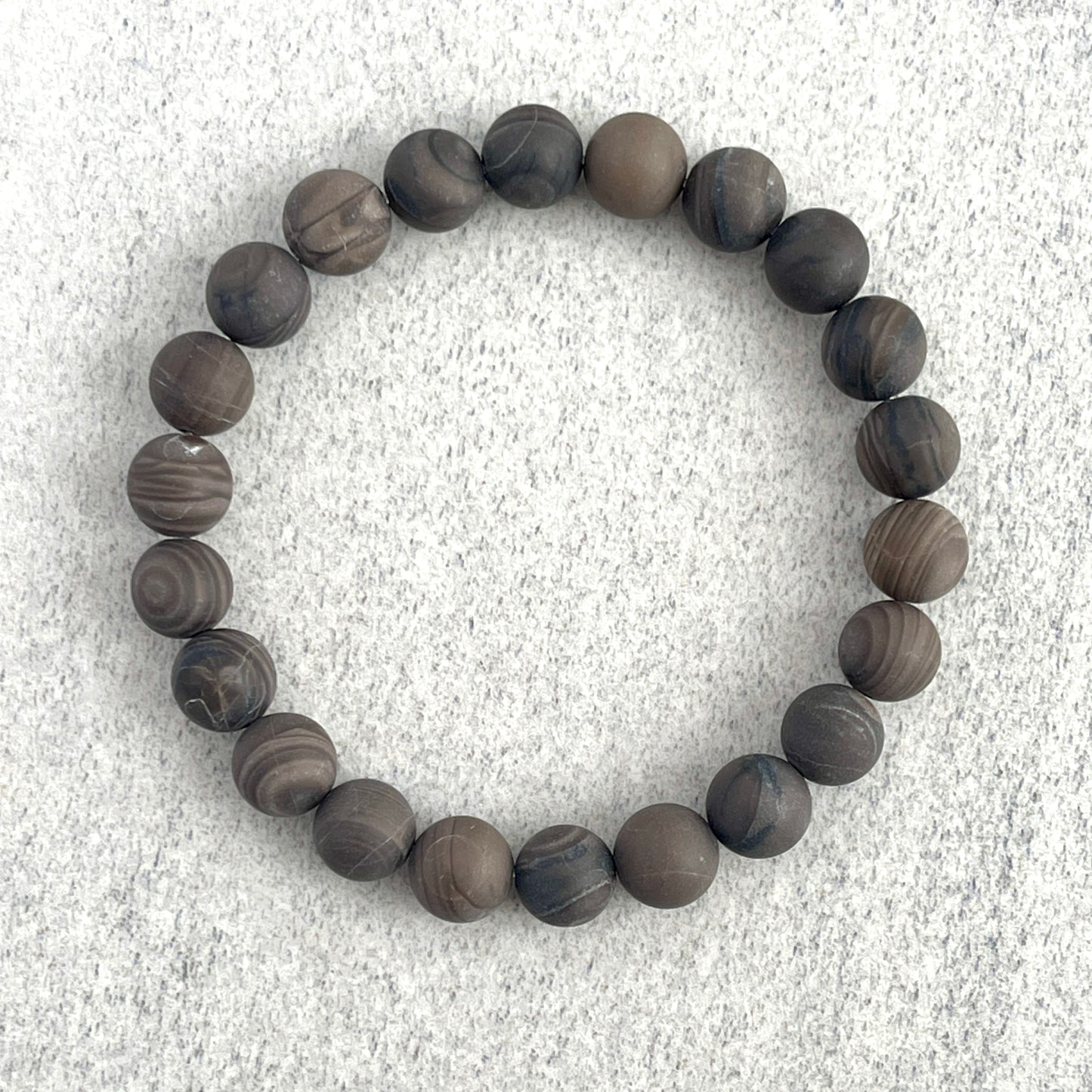 Matte Coffee Grain Jasper Beaded Bracelet