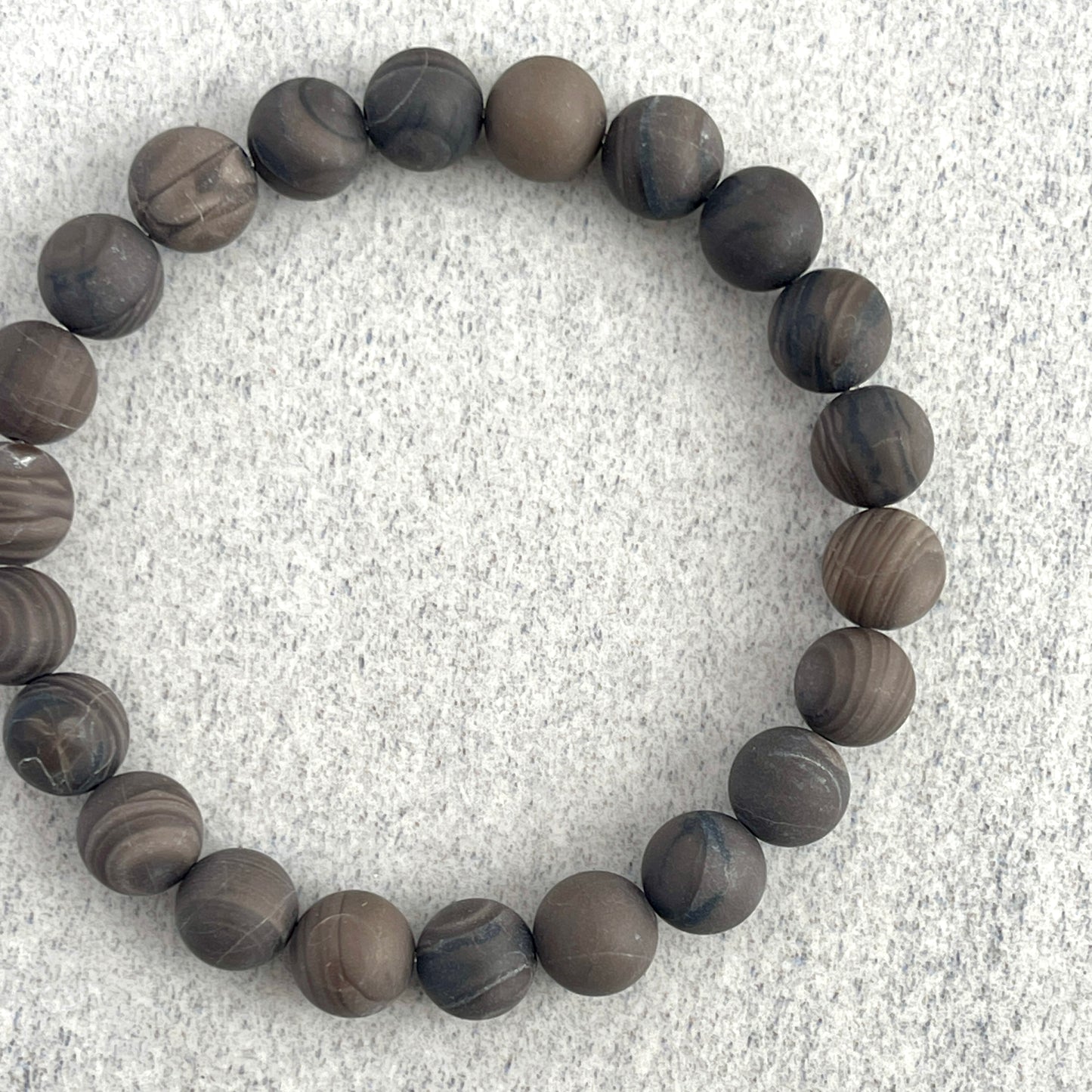 Matte Coffee Grain Jasper Beaded Bracelet