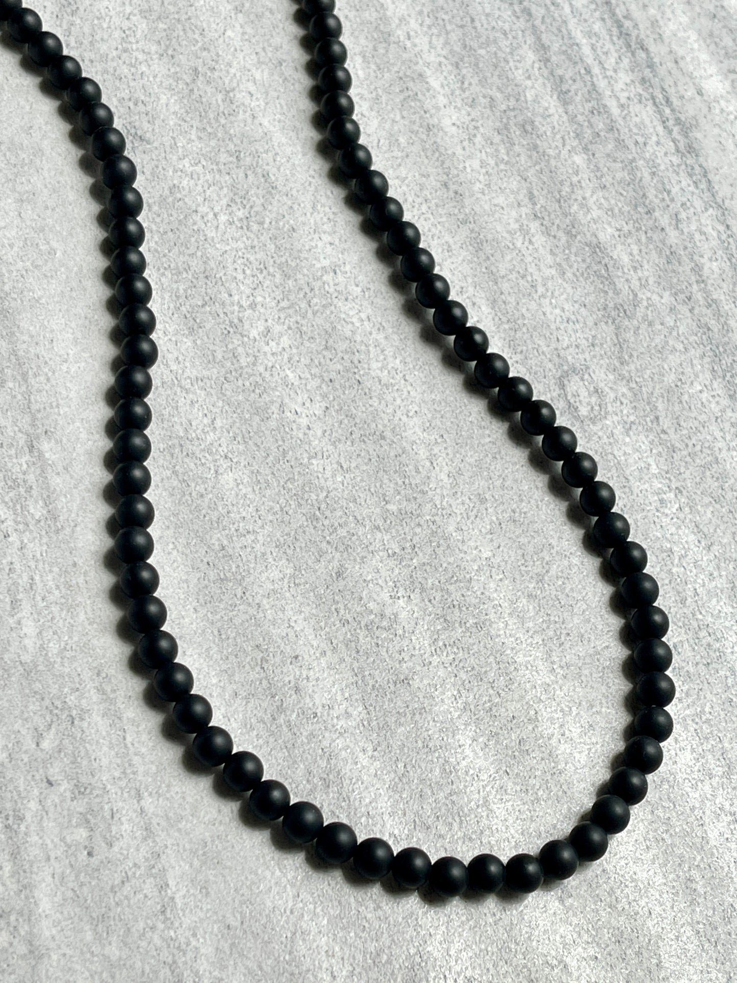 Matte Onyx Beaded Necklace