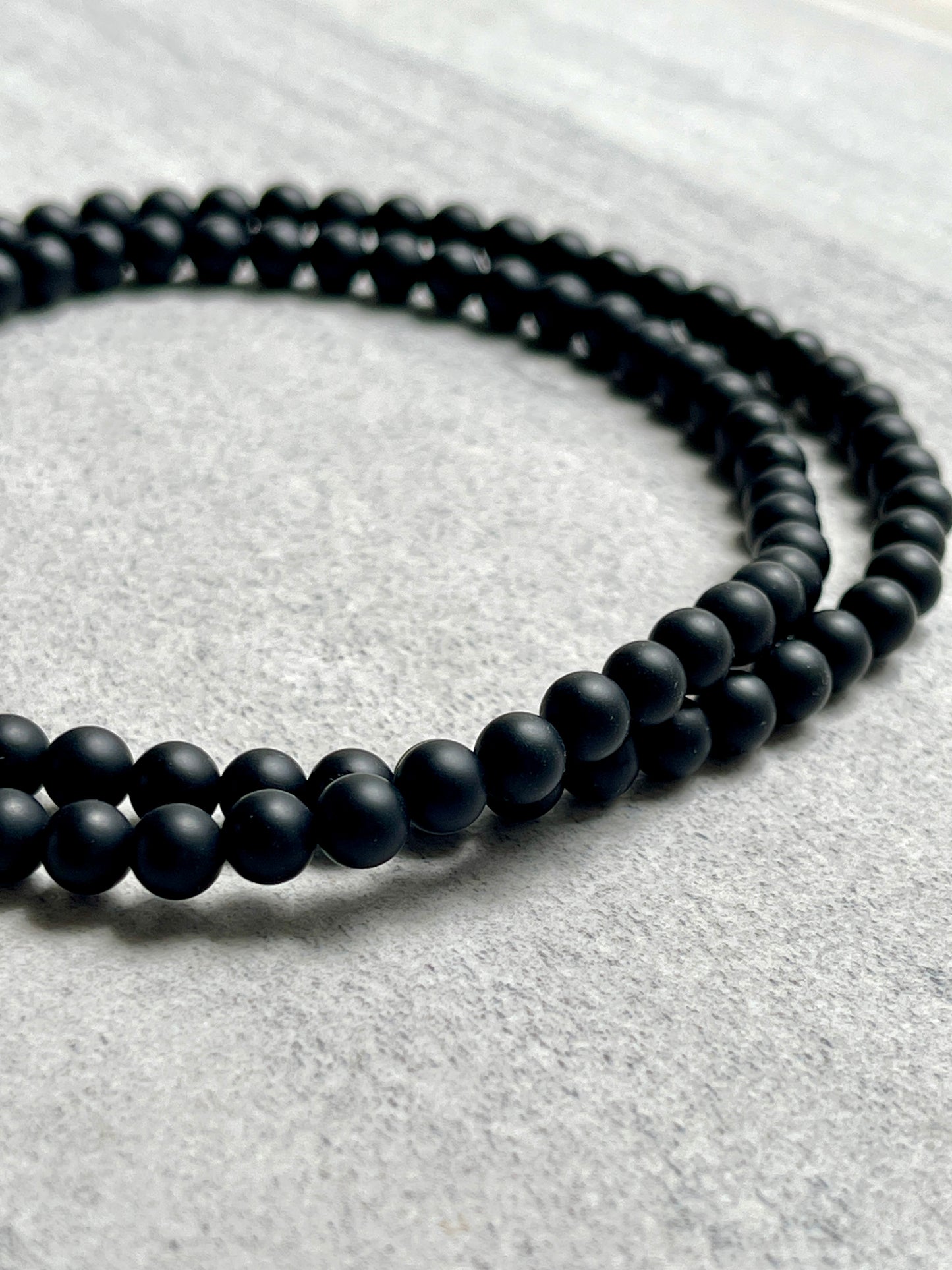 Matte Onyx Beaded Necklace