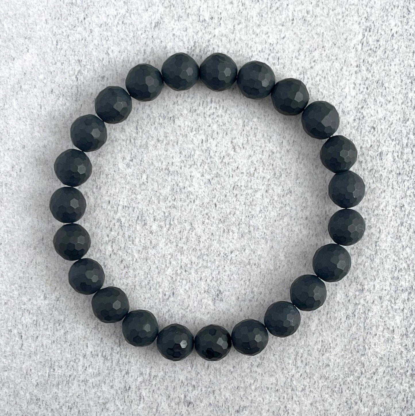 Faceted Matte Onyx Beaded Bracelet