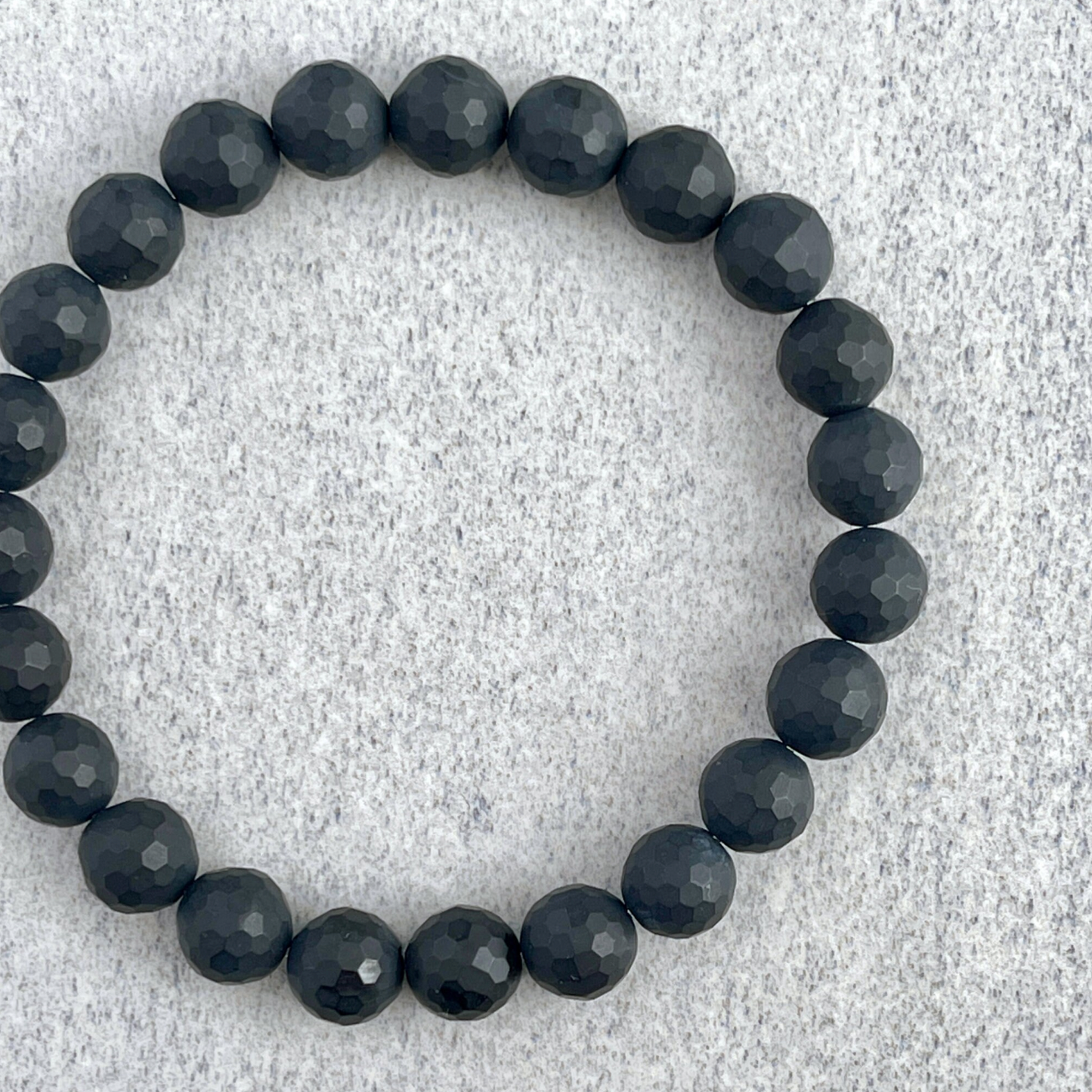 Faceted Matte Onyx Beaded Bracelet