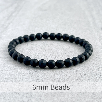 Faceted Matte Onyx Beaded Bracelet