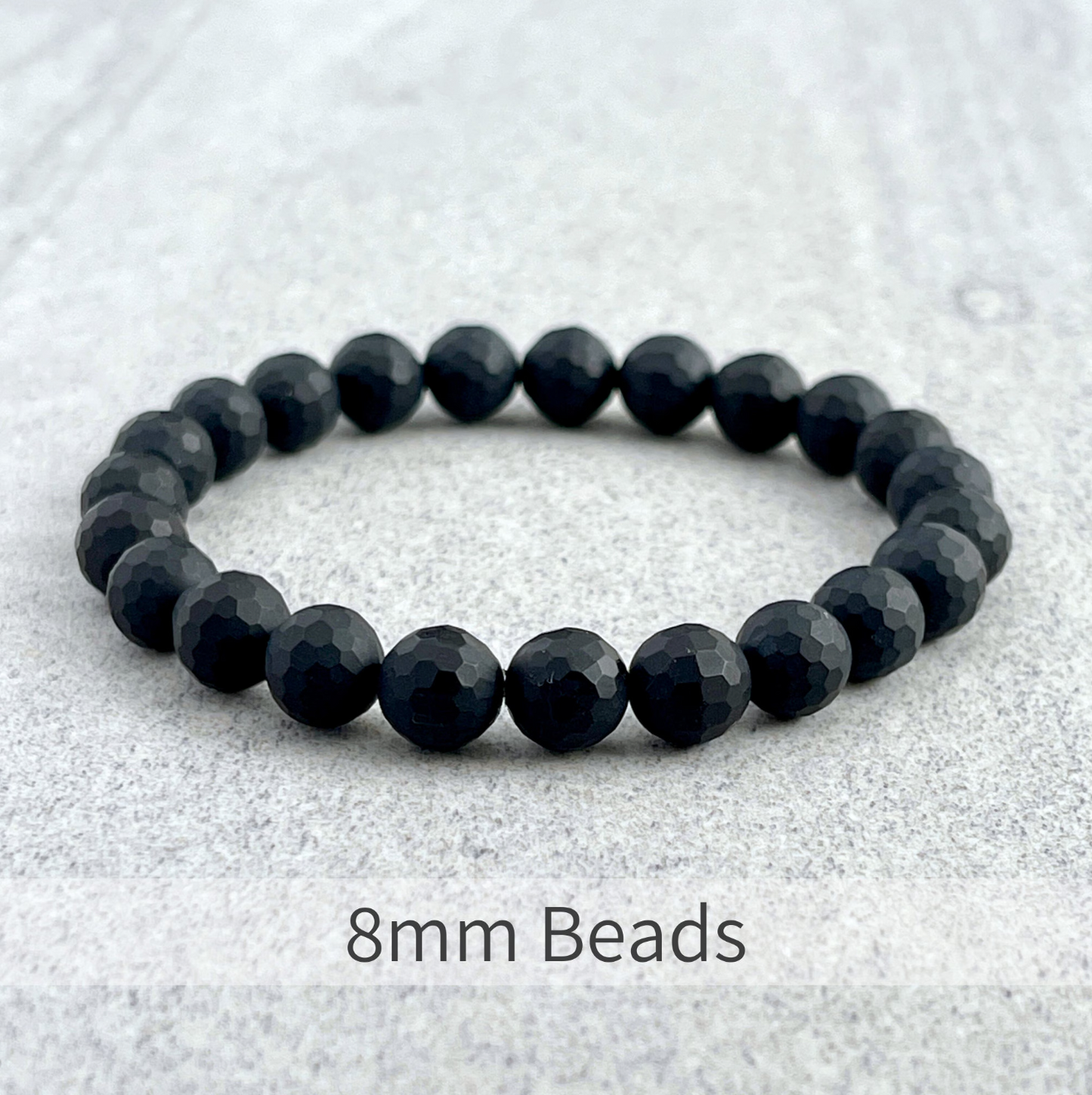 Faceted Matte Onyx Beaded Bracelet