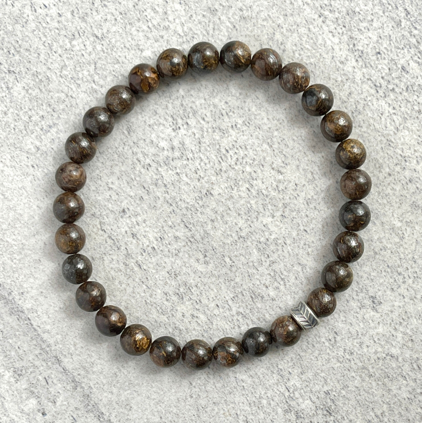 Bronzite Beaded Bracelet with Chevron Accent