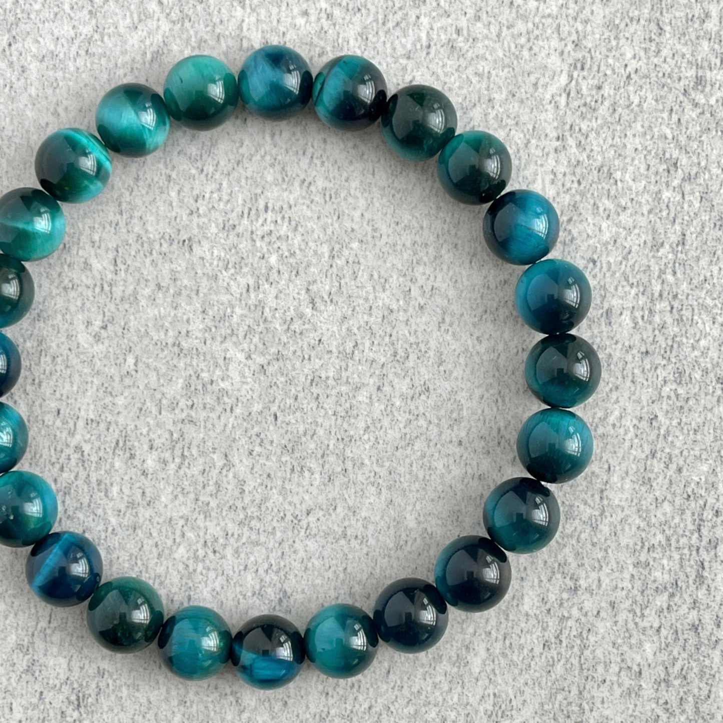 Aqua Blue Tiger Eye Beaded Bracelet