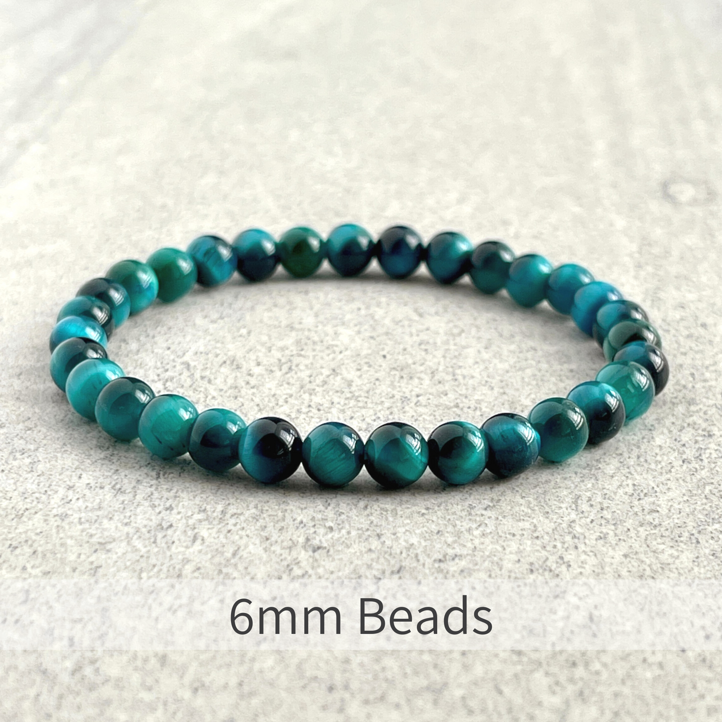 Aqua Blue Tiger Eye Beaded Bracelet