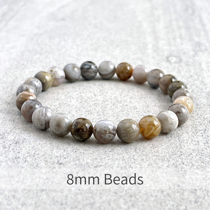 Bamboo Leaf Agate Beaded Bracelet