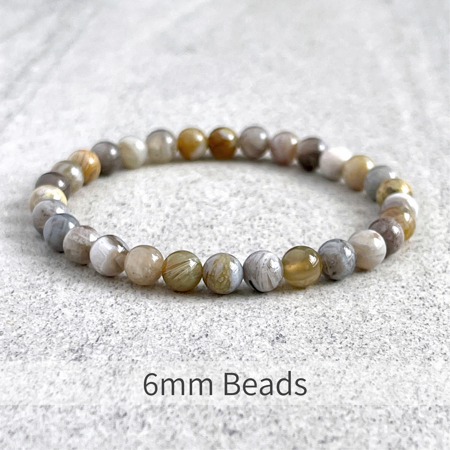 Bamboo Leaf Agate Beaded Bracelet