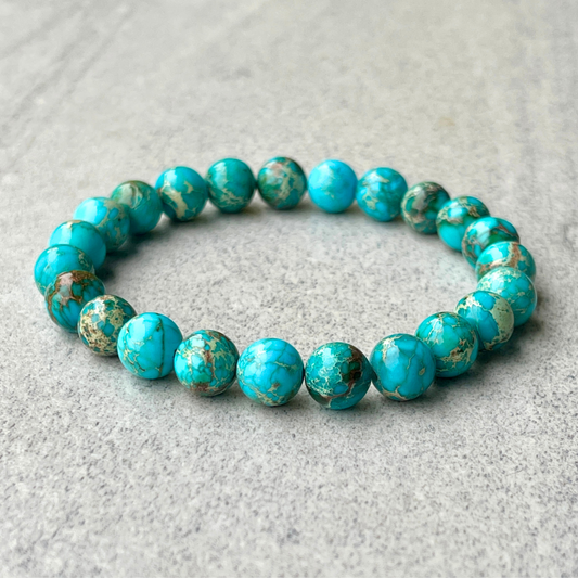 Blue Imperial Jasper Beaded Bracelet
