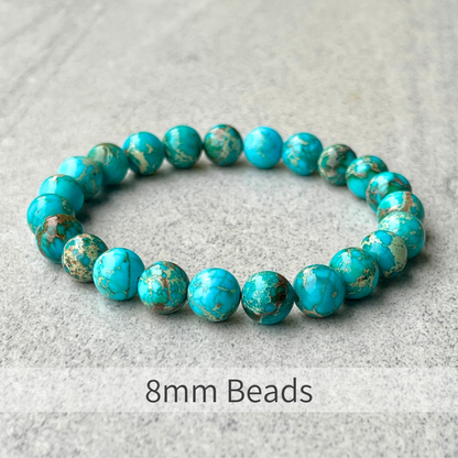 Blue Imperial Jasper Beaded Bracelet
