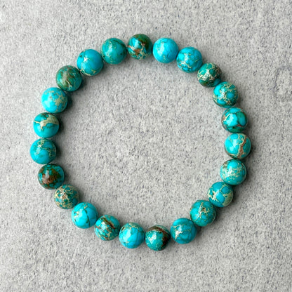 Blue Imperial Jasper Beaded Bracelet