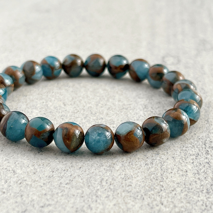 Blue Mosaic Quartz Beaded Bracelet