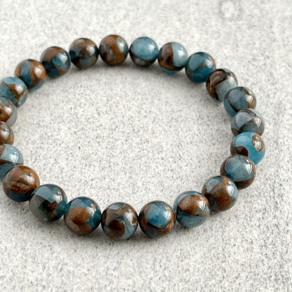 Blue Mosaic Quartz Beaded Bracelet