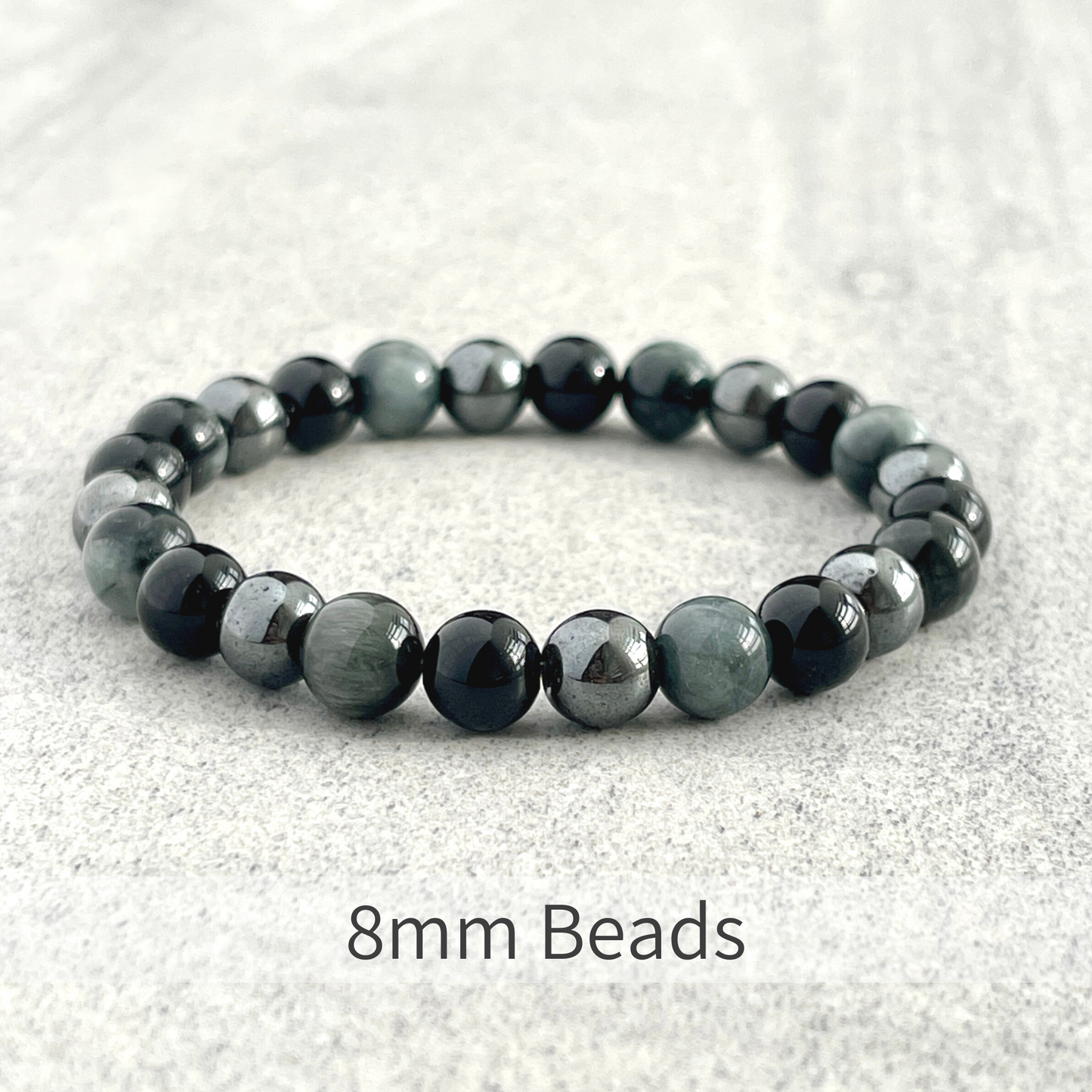 Chrysoberyl, Onyx & Hematite Beaded Bracelet