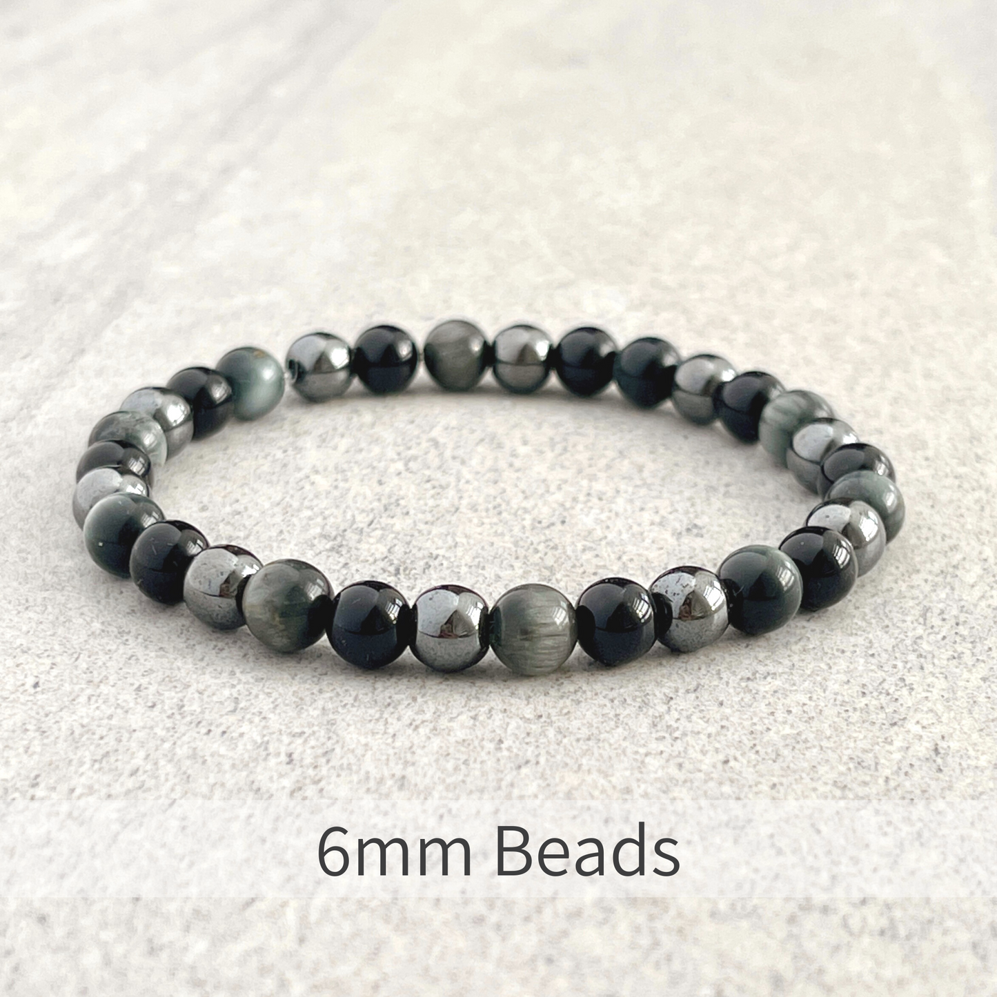 Chrysoberyl, Onyx & Hematite Beaded Bracelet