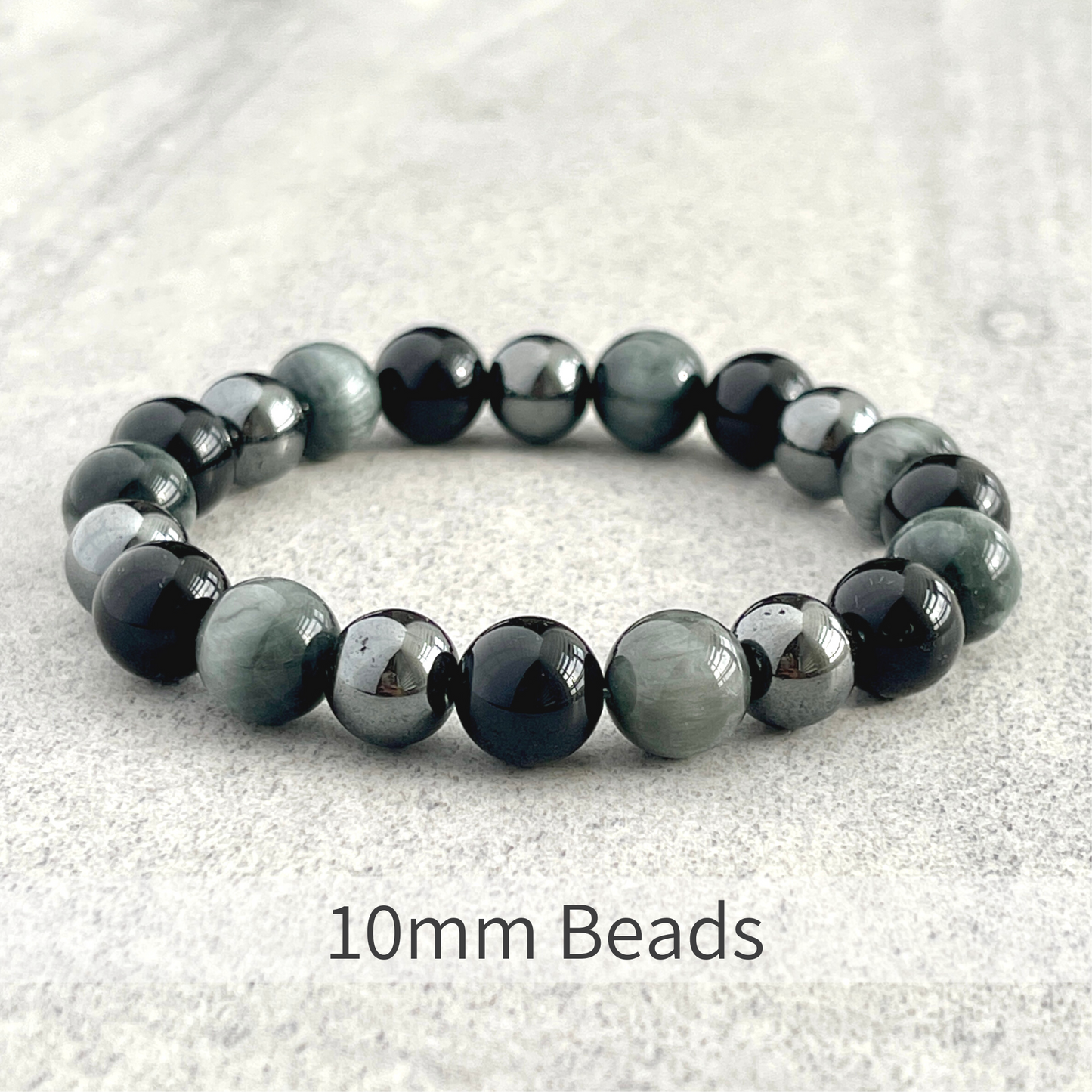 Chrysoberyl, Onyx & Hematite Beaded Bracelet