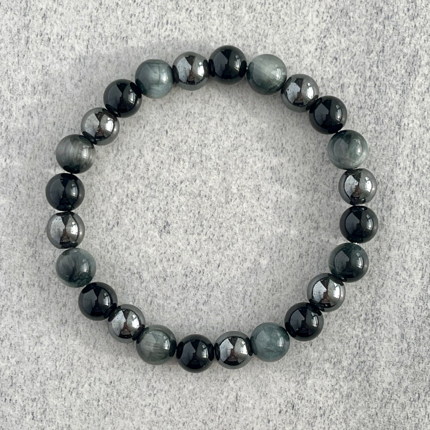 Chrysoberyl, Onyx & Hematite Beaded Bracelet