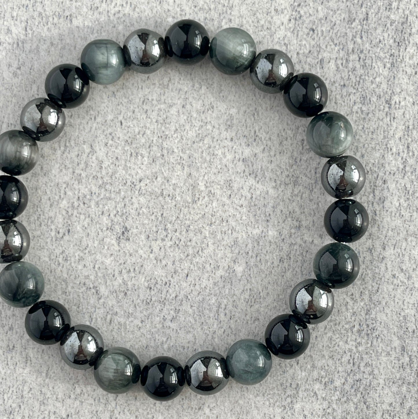 Chrysoberyl, Onyx & Hematite Beaded Bracelet