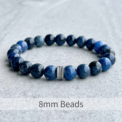 Dumortierite Beaded Bracelet with Chevron Accent