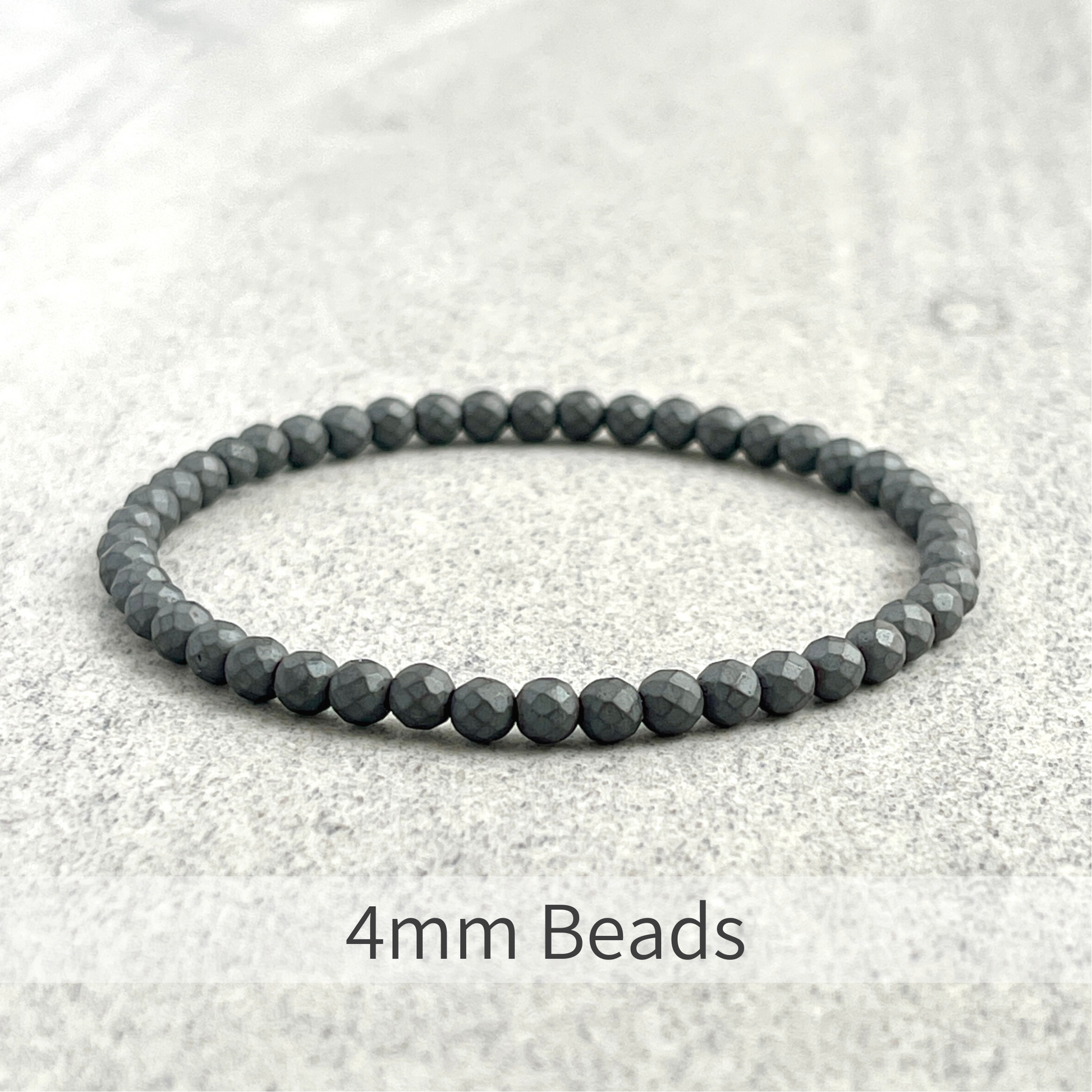 Faceted Matte Hematite Beaded Bracelet for Casual Outfits