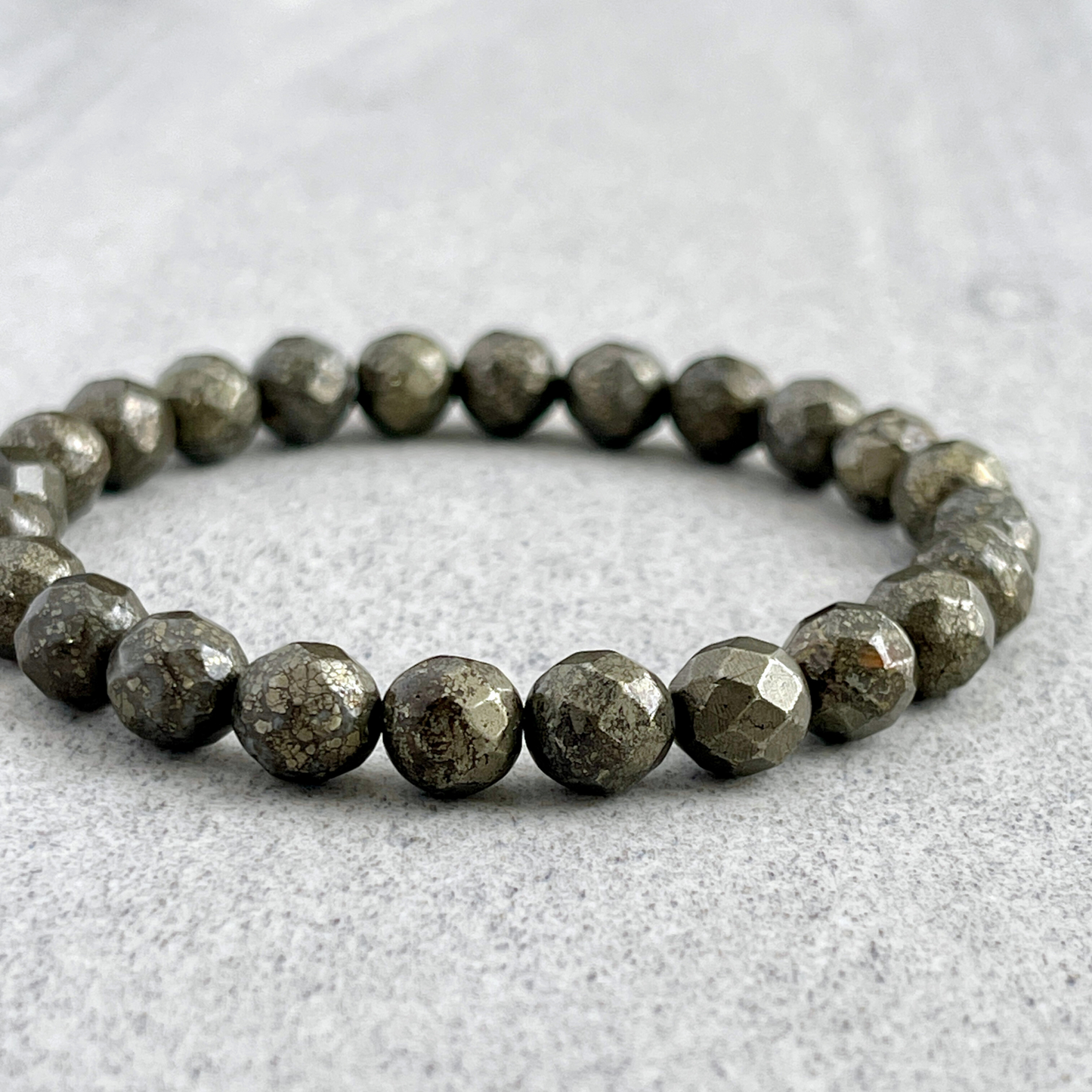 Faceted Pyrite Beaded Bracelet