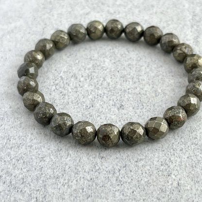 Faceted Pyrite Beaded Bracelet