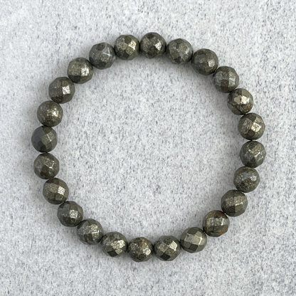 Faceted Pyrite Beaded Bracelet