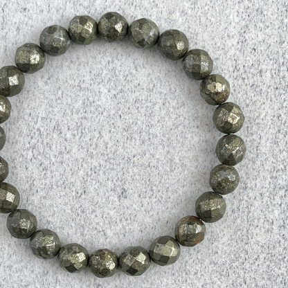 Faceted Pyrite Beaded Bracelet