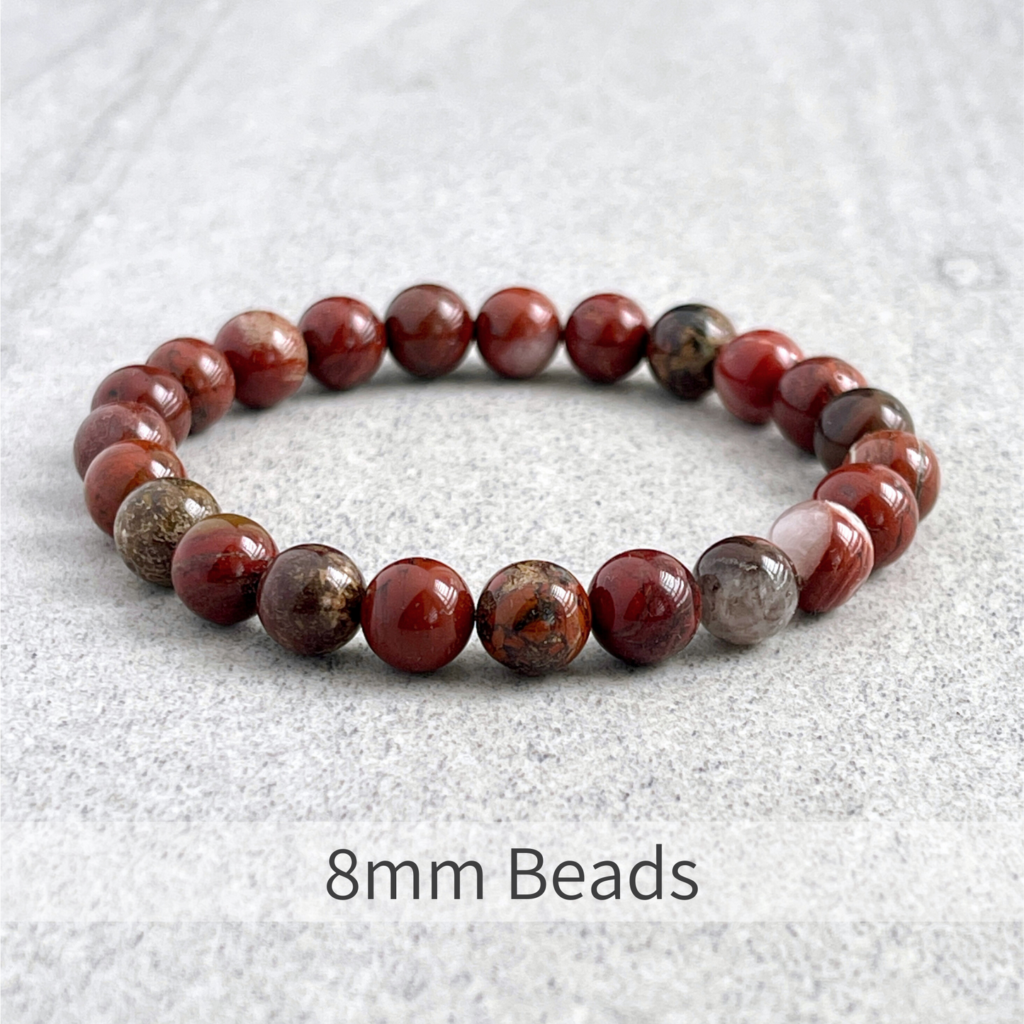 Flame Jasper Beaded Stretch Bracelet