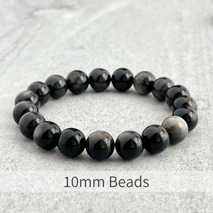 Grey Obsidian Beaded Stretch Bracelet