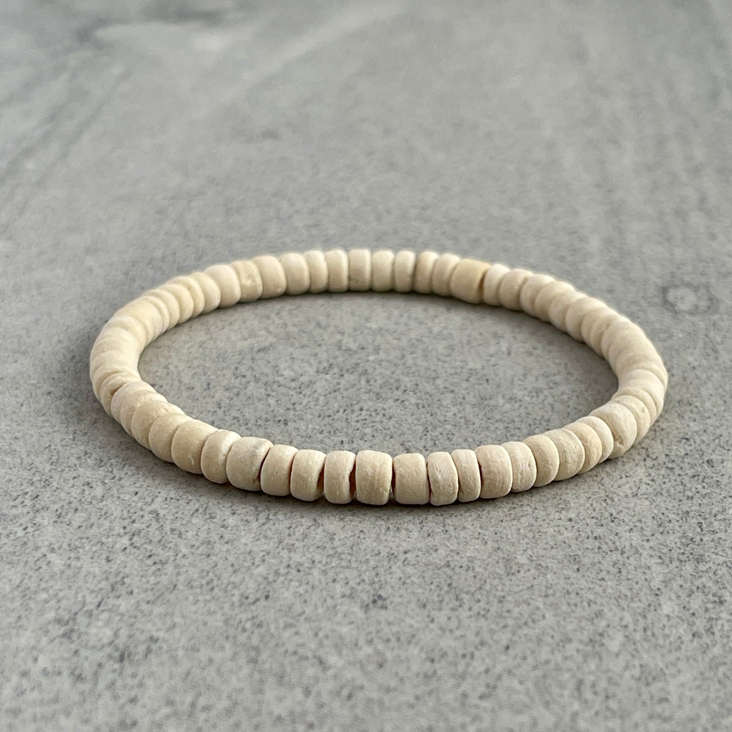 Ivory Coconut Wood Beaded Bracelet