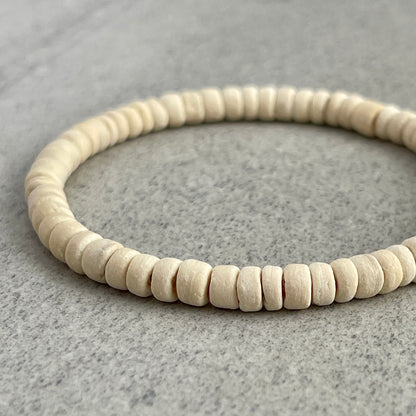 Ivory Coconut Wood Beaded Bracelet