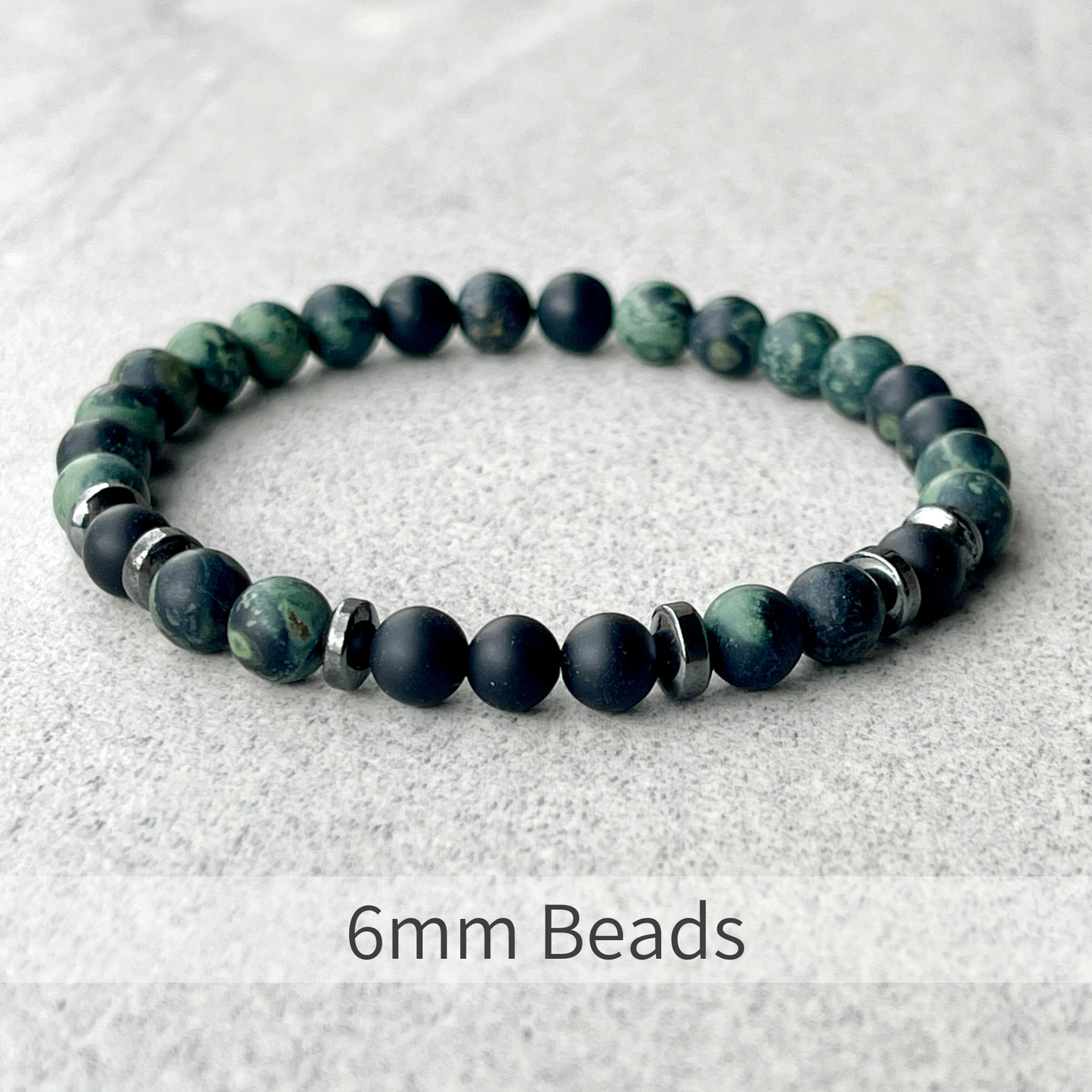 Matte Kambaba Jasper & Matte Onyx Beaded Bracelet