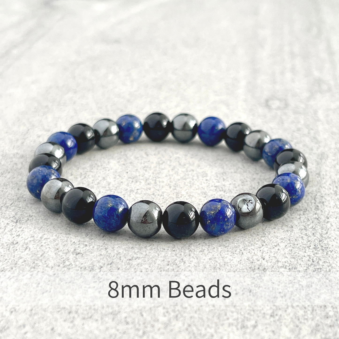 Lapis Lazuli, Onyx & Hematite Beaded Bracelet