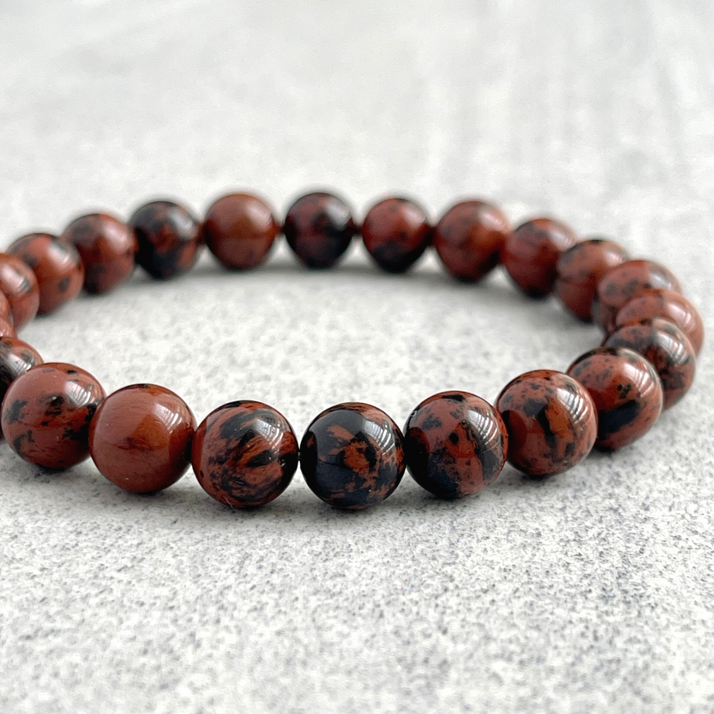 Mahogany Obsidian Beaded Bracelet