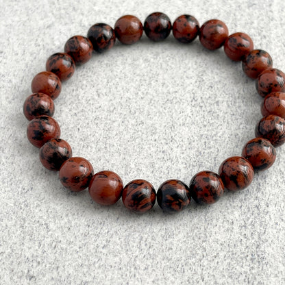 Mahogany Obsidian Beaded Bracelet