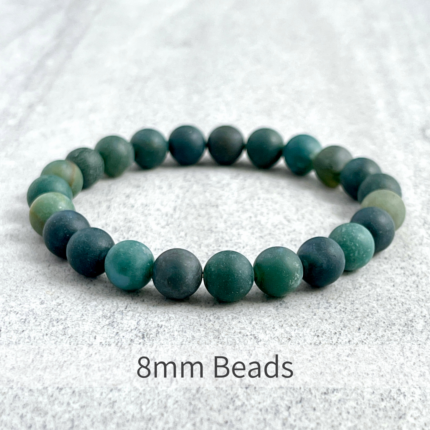 Matte Moss Agate Beaded Bracelet