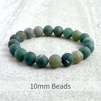 Matte Moss Agate Beaded Bracelet