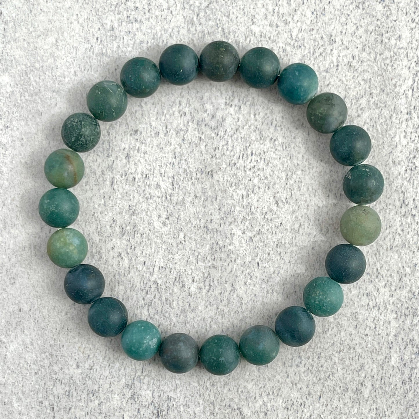 Matte Moss Agate Beaded Bracelet