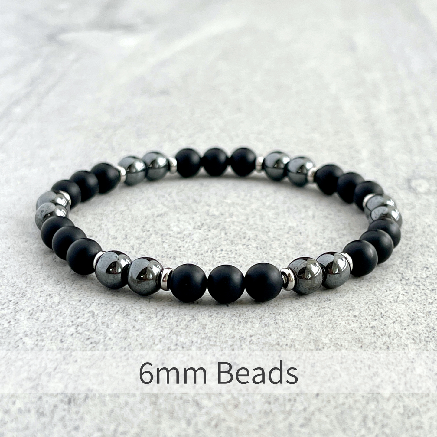 Matte Onyx and Hematite Beaded Bracelet