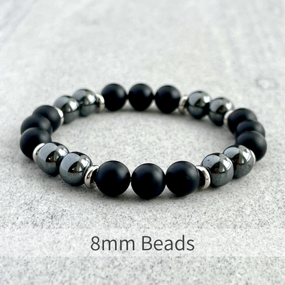 Matte Onyx and Hematite Beaded Bracelet