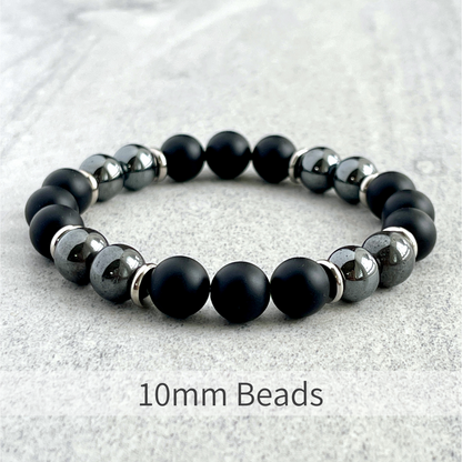 Matte Onyx and Hematite Beaded Bracelet