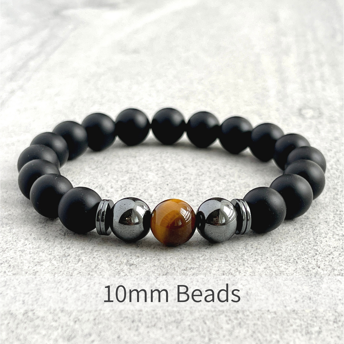 Matte Onyx with Yellow Tiger Eye and Hematite