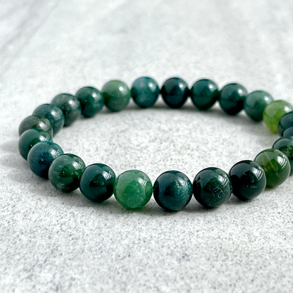 Moss Agate Beaded Bracelet