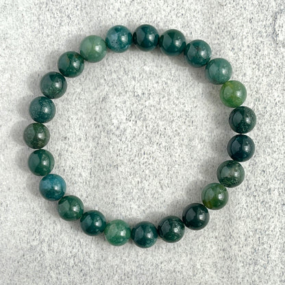 Moss Agate Beaded Bracelet