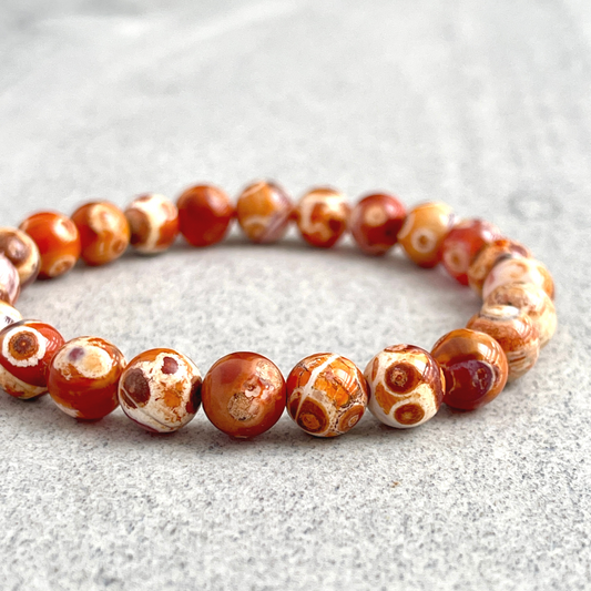 Orange Uruguay Agate Beaded Bracelet