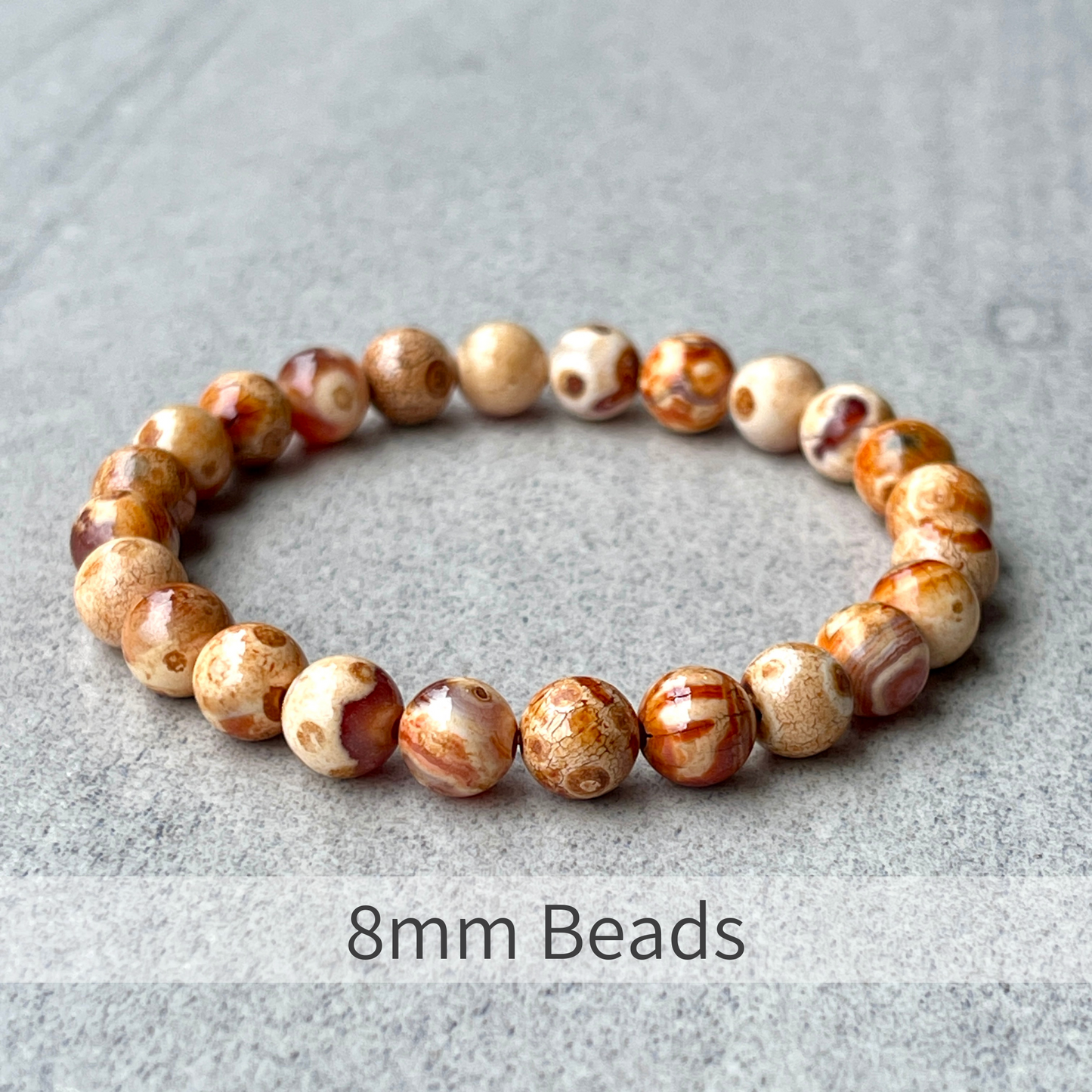 Light Orange Uruguay Agate Beaded Bracelet